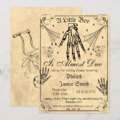  Elegant Spooky, Halloween Baby shower Kaart (Voorkant / Achterkant)