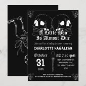  Elegant Spooky, Halloween Baby shower Kaart (Voorkant / Achterkant)