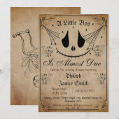  Elegant Spooky, Halloween Baby shower Kaart (Voorkant / Achterkant)