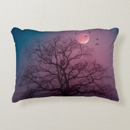 Elegant Spooky Halloween Theme Tree Mon Artwork Accent Kussen