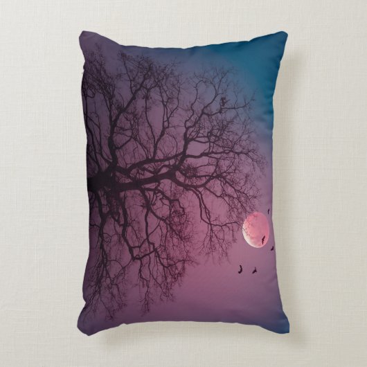 Elegant Spooky Halloween Theme Tree Mon Artwork Accent Kussen (Voorkant(Verticaal))