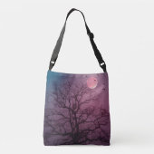 Elegant Spooky Halloween Theme Tree Mon Artwork Crossbody Tas (Achterkant)