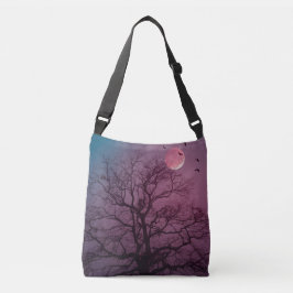 Elegant Spooky Halloween Theme Tree Mon Artwork Crossbody Tas