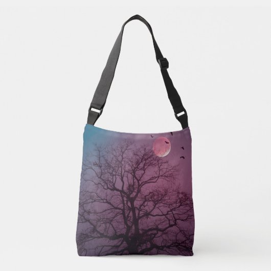 Elegant Spooky Halloween Theme Tree Mon Artwork Crossbody Tas (Voorkant)