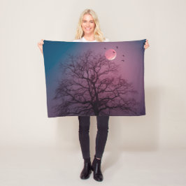 Elegant Spooky Halloween Theme Tree Mon Artwork Fleece Deken