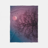 Elegant Spooky Halloween Theme Tree Mon Artwork Fleece Deken (Voorkant)