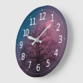 Elegant Spooky Halloween Theme Tree Mon Artwork Grote Klok (Hoek)