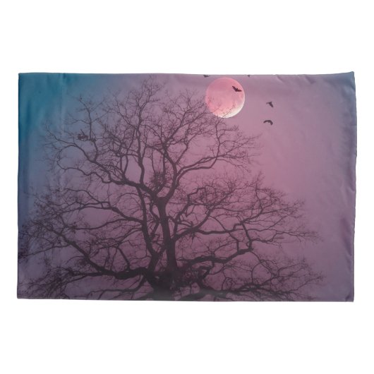 Elegant Spooky Halloween Theme Tree Mon Artwork Kussensloop (Achterkant-Links)