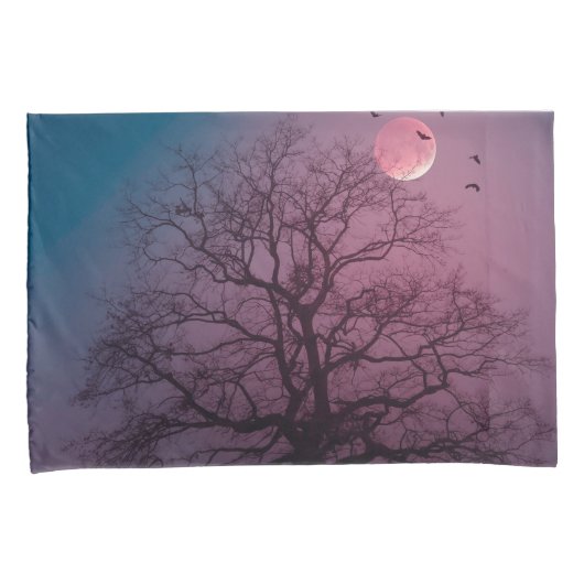 Elegant Spooky Halloween Theme Tree Mon Artwork Kussensloop (Voorkant-Rechts)