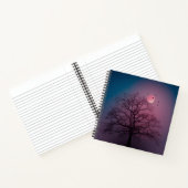 Elegant Spooky Halloween Theme Tree Mon Artwork Notitieboek (Binnen)