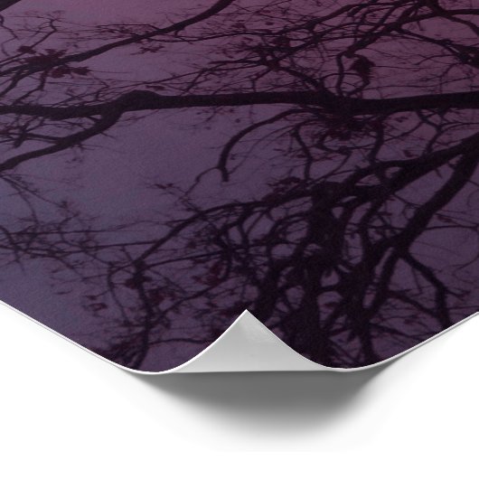 Elegant Spooky Halloween Theme Tree Mon Artwork Poster (Hoek)