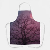 Elegant Spooky Halloween Theme Tree Mon Artwork Schort (Voorkant)