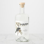 Elegant Spooky Happy Halloween Black Raven Family Likeurfles Etiket (Voorkant)