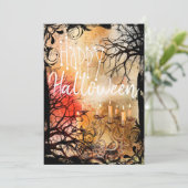 Elegant Spooky Happy Halloween Wenskaart Kaart (Staand voorkant)