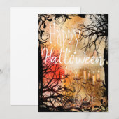 Elegant Spooky Happy Halloween Wenskaart Kaart (Voorkant / Achterkant)