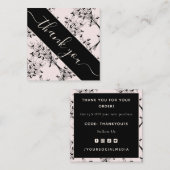 Elegant Spooky Trees & Bats Halloween Dank je Vierkante Visitekaartje (Voorkant / Achterkant)