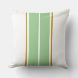 Elegant Sportief Licht Groen Wit Racing Stripes Buitenkussen