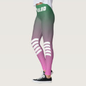 Elegant Sporty monogramme groene roze gradiënt Leggings (Links)