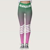 Elegant Sporty monogramme groene roze gradiënt Leggings (Voorkant)