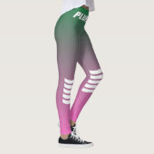 Elegant Sporty monogramme groene roze gradiënt Leggings (Rechts)