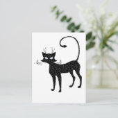 Elegant Spotted Black Cat Briefkaart (Staand voorkant)