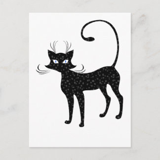 Elegant Spotted Black Cat Briefkaart