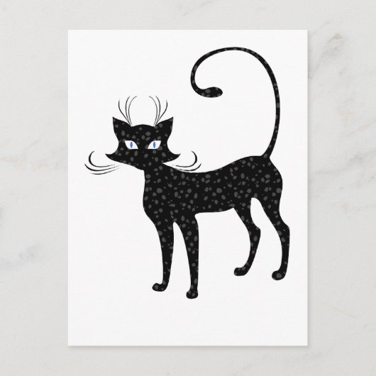 Elegant Spotted Black Cat Briefkaart (Voorkant)