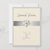 Elegant, Sprankel, Faux Lint, Uitnodiging voor bru (Voorkant)
