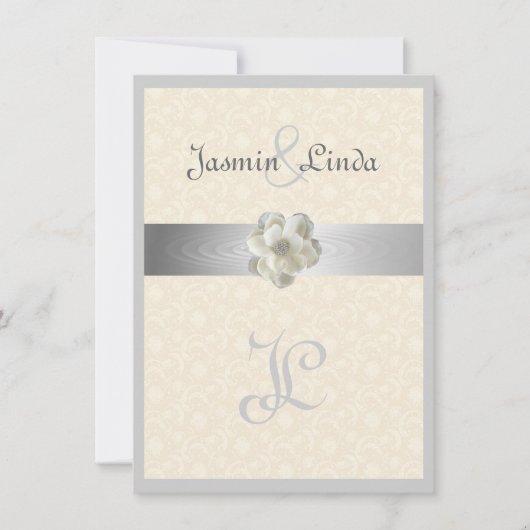 Elegant, Sprankel, Faux Lint, Uitnodiging voor bru (Voorkant)