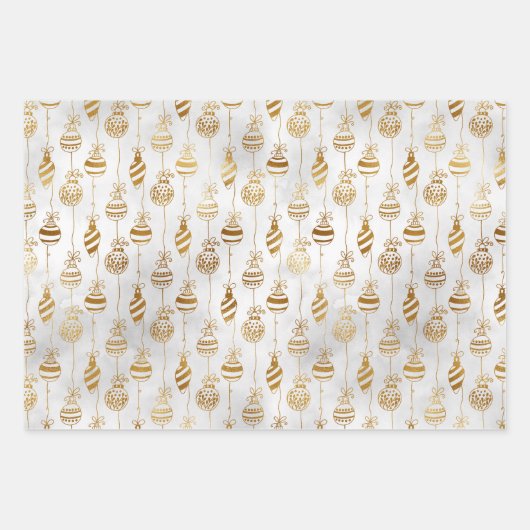 Elegant sprankelend gouden kerstinpakpapier Zij Inpakpapier Vel (Voorkant)