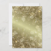 Elegant sprankelend goudtint verjaardagsfeestje kaart (Achterkant)
