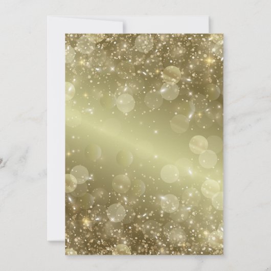 Elegant sprankelend goudtint verjaardagsfeestje kaart (Achterkant)