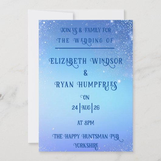 Elegant sprankelontwerp voor thema-uitnodiging kaart (Voorkant)