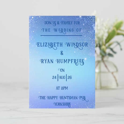 Elegant sprankelontwerp voor thema-uitnodiging kaart (Staand voorkant)