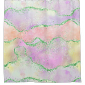 Elegant Spring Agate | Faux Green Glitter voor afs Douchegordijn (Voorkant)