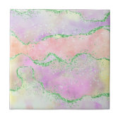 Elegant Spring Agate | Faux Green Glitter voor afs Tegeltje (Voorkant)