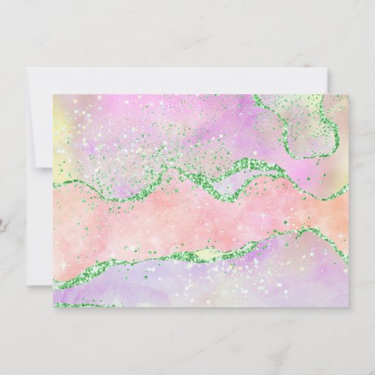 Elegant Spring Agate | Waterverf bruiloft Kaart (Achterkant)