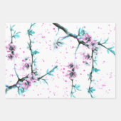Elegant Spring Blossom Pink Floral Waterverf art Inpakpapier Vel (Voorkant 2)