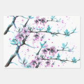 Elegant Spring Blossom Pink Floral Waterverf art Inpakpapier Vel (Voorkant)
