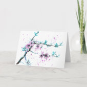 Elegant Spring blossom roze florale Waterverf kuns Kaart (Voorkant)