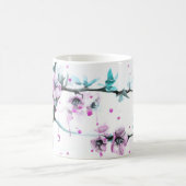 Elegant Spring blossom roze florale Waterverf kuns Koffiemok (Center)