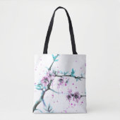 Elegant Spring blossom roze florale Waterverf kuns Tote Bag (Voorkant)