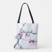 Elegant Spring blossom roze florale Waterverf kuns Tote Bag (Achterkant)