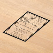 Elegant Spring Blossoms Black White Formal Wedding Acryl Uitnodigingen (Laagn)