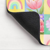 Elegant Spring Blossoms Heart Checkerboard Pattern Muismat (Hoek)