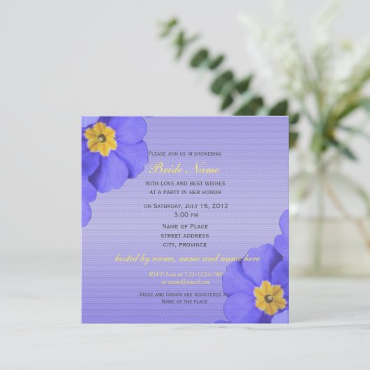 Elegant spring blue tuinbloemen vrijgezellenfeest kaart (Staand voorkant)