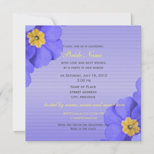 Elegant spring blue tuinbloemen vrijgezellenfeest kaart (Voorkant)