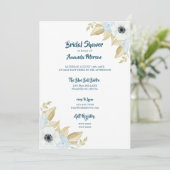 Elegant Spring Blue & White Floral Vrijgezellenfee Kaart (Staand voorkant)