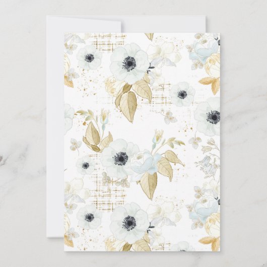 Elegant Spring Blue & White Floral Vrijgezellenfee Kaart (Achterkant)