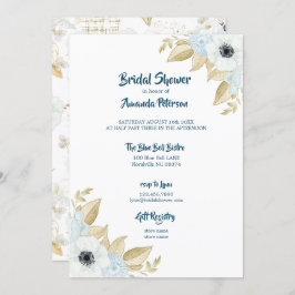 Elegant Spring Blue & White Floral Vrijgezellenfee Kaart